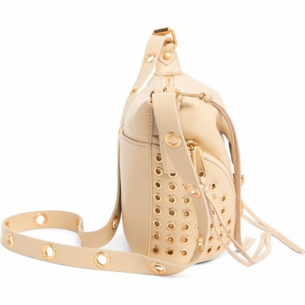 Rebecca Minkoff Julian Studded Leather Crossbody Bag NWT In Latte - Picture 4 of 8